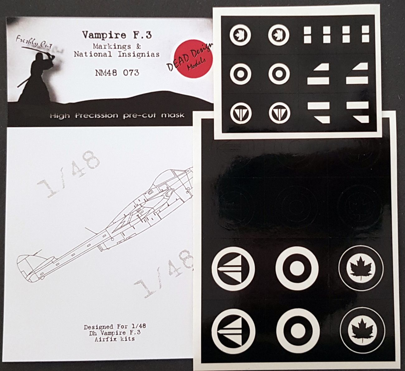 1:48 de Havilland Vampire F.3 markings and National Insignias