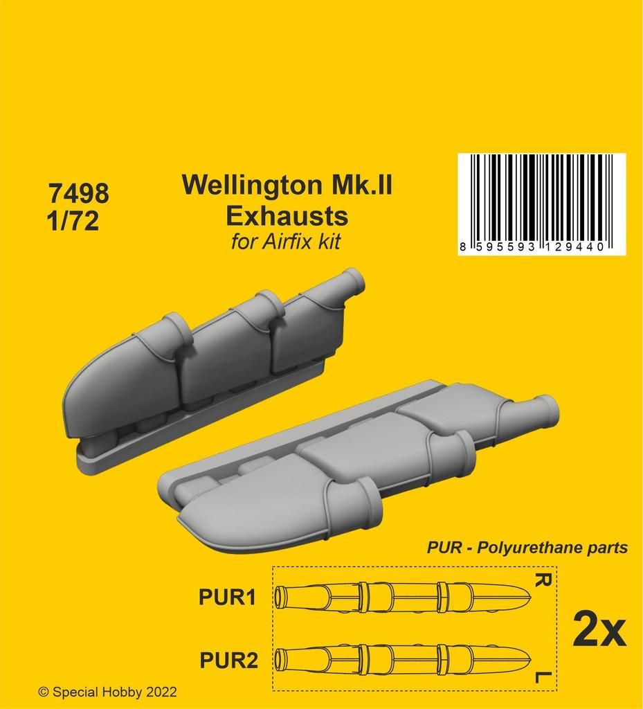 1:72 Wellington Mk.II Exhausts for Airfix kit