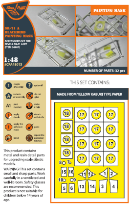 1:48 SR-71A BLACKBIRD painting mask for Revell kit 