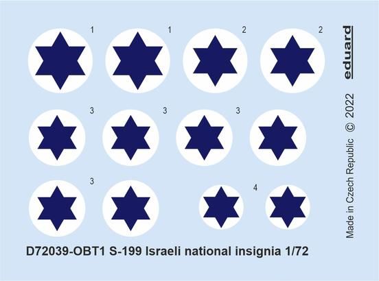 1:72 S-199 Israeli national insignia