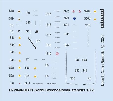 1:72 S-199 Czechoslovak stencils