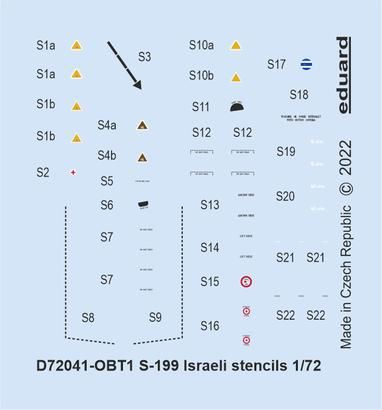 1:72 S-199 Israeli stencils