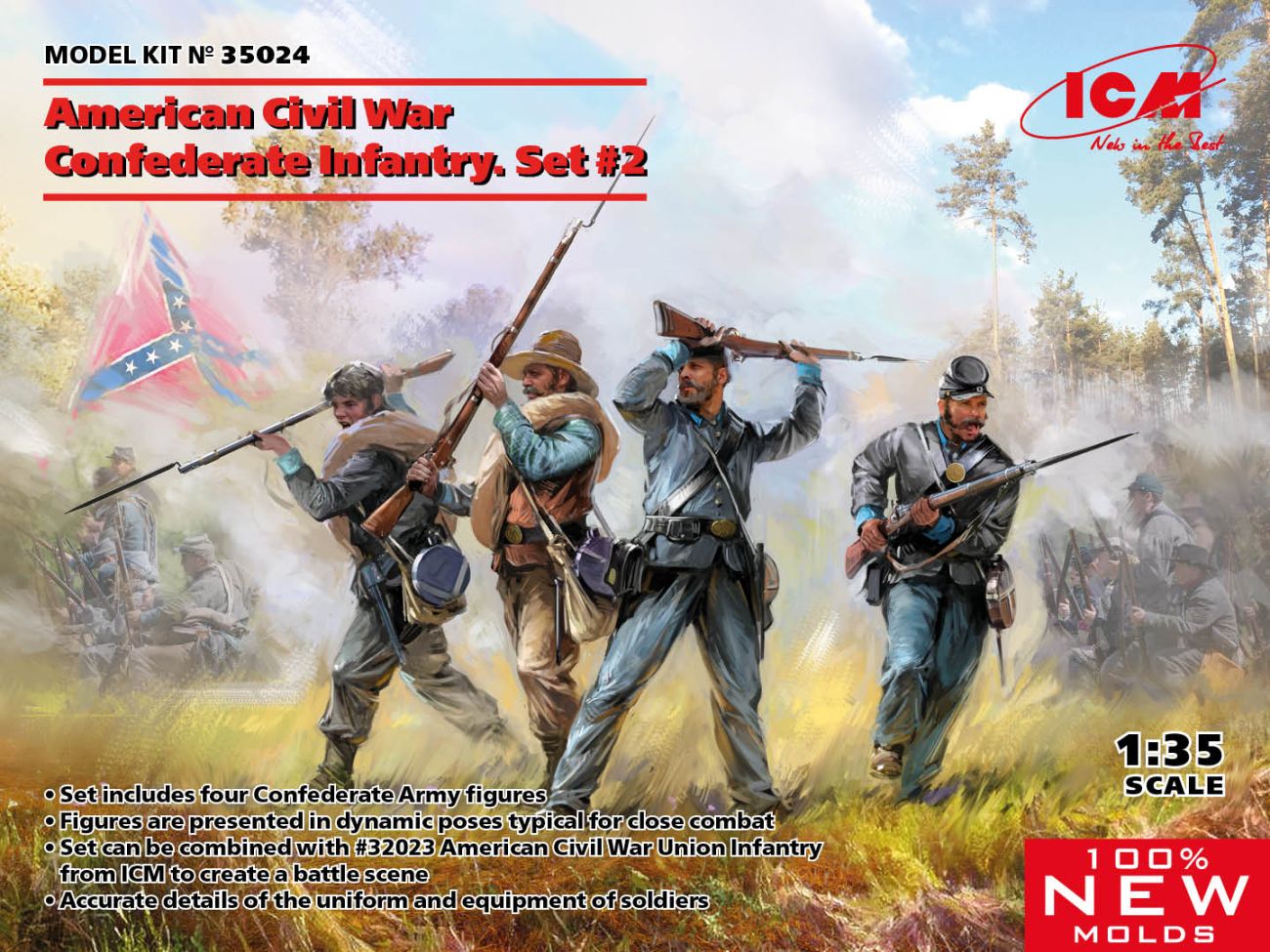 1:35 American Civil War Confederate Infantry Set #2