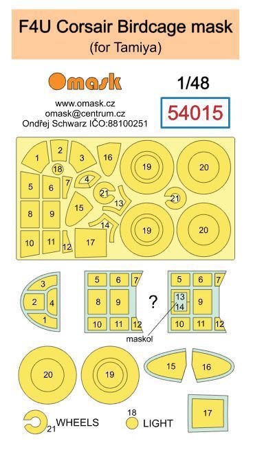1:48 F4U Corsair Birdcage mask (for Tamiya)