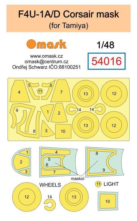 1:48 F4U-1A/D Corsair mask (for Tamiya)