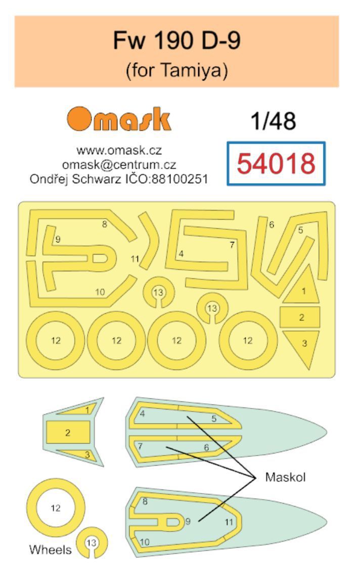 1:48 Fw 190 D mask (for Tamiya)