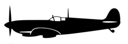 nálepka Spitfire Mk.IX (15cm černá)