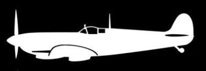 nálepka Spitfire Mk.IX (15cm bílá)