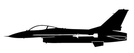 nálepka F-16 (15cm černá)