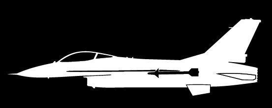 nálepka F-16 (15cm bílá)