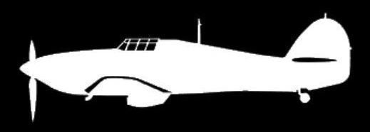 nálepka Hawker Hurricane (15cm bílá)