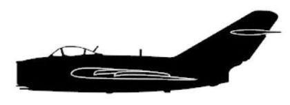 nálepka Mig-15 bis (15cm černá)