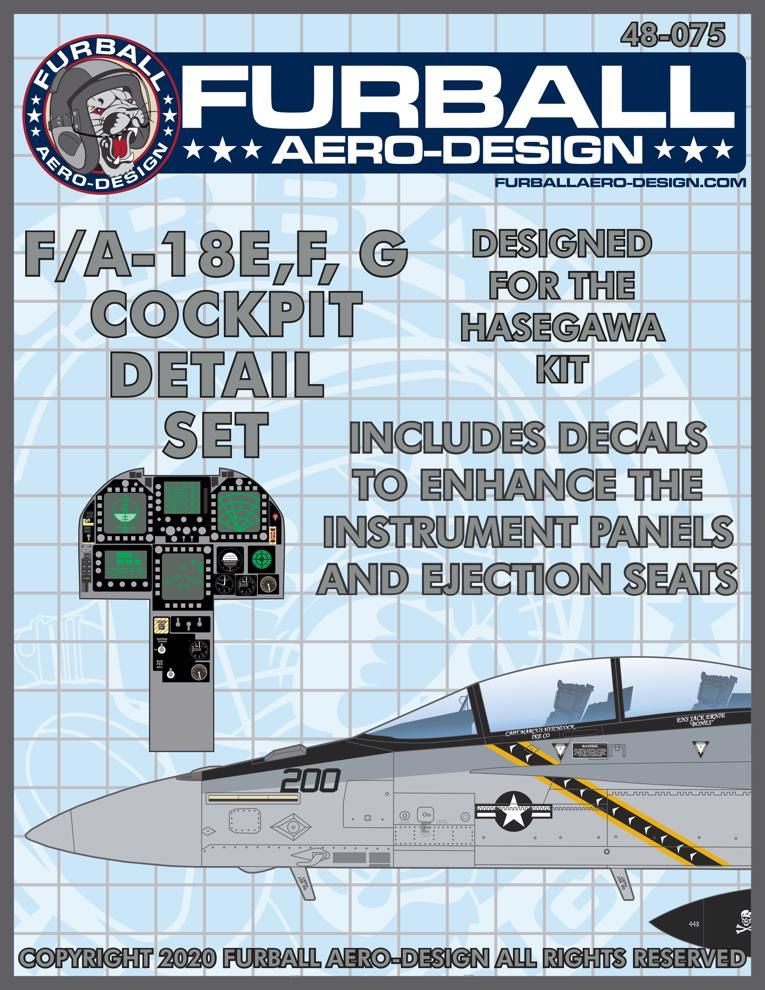 1:48 F/A-18E, F, G Cockpit Detail Set for Hasegawa