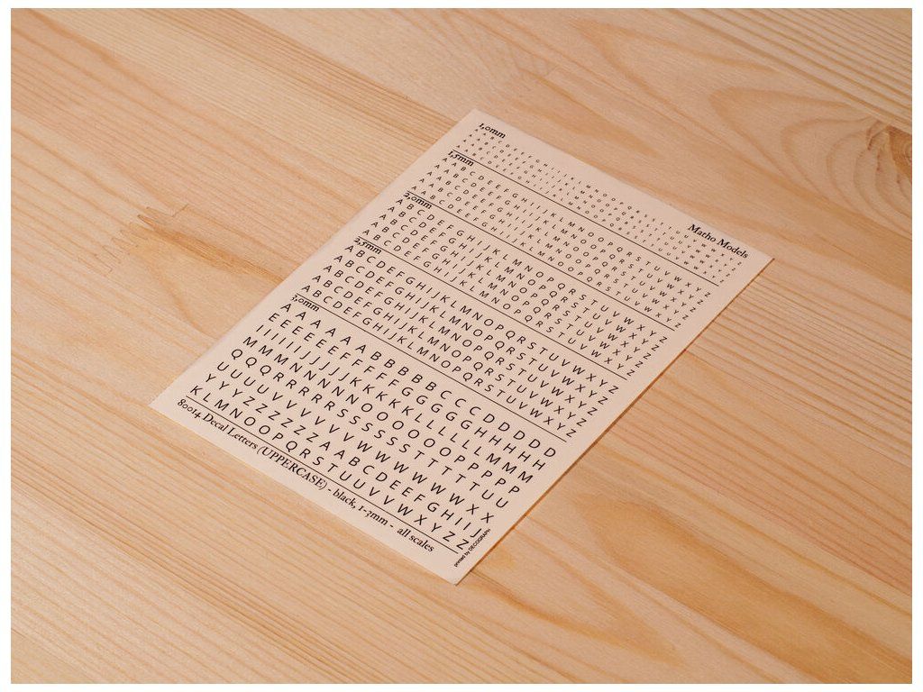 Decal Letters (UPPERCASE) - black, 1-3mm