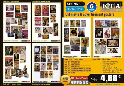 1:35 SET No 3 Old movie & advertisement posters