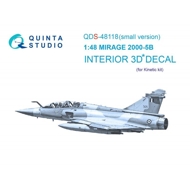 1:48 Mirage 2000-5B interior 3D decals (small version)