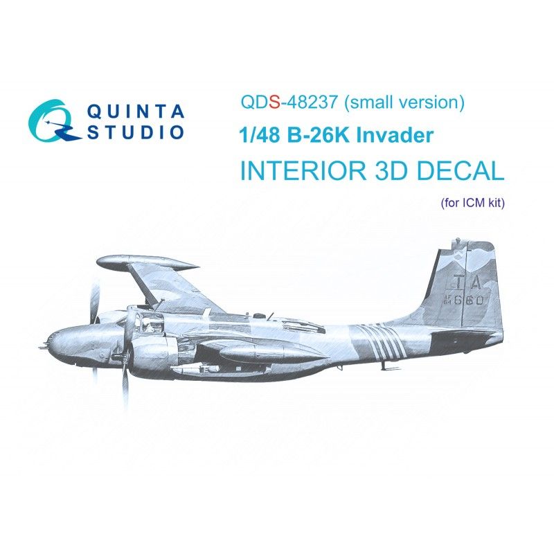 1:48 B-26K Invader interior 3D decals (Small version)