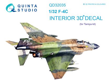 1:32 F-4C 3D-Printed & coloured Interior on decal paper (for Tamiya kit)