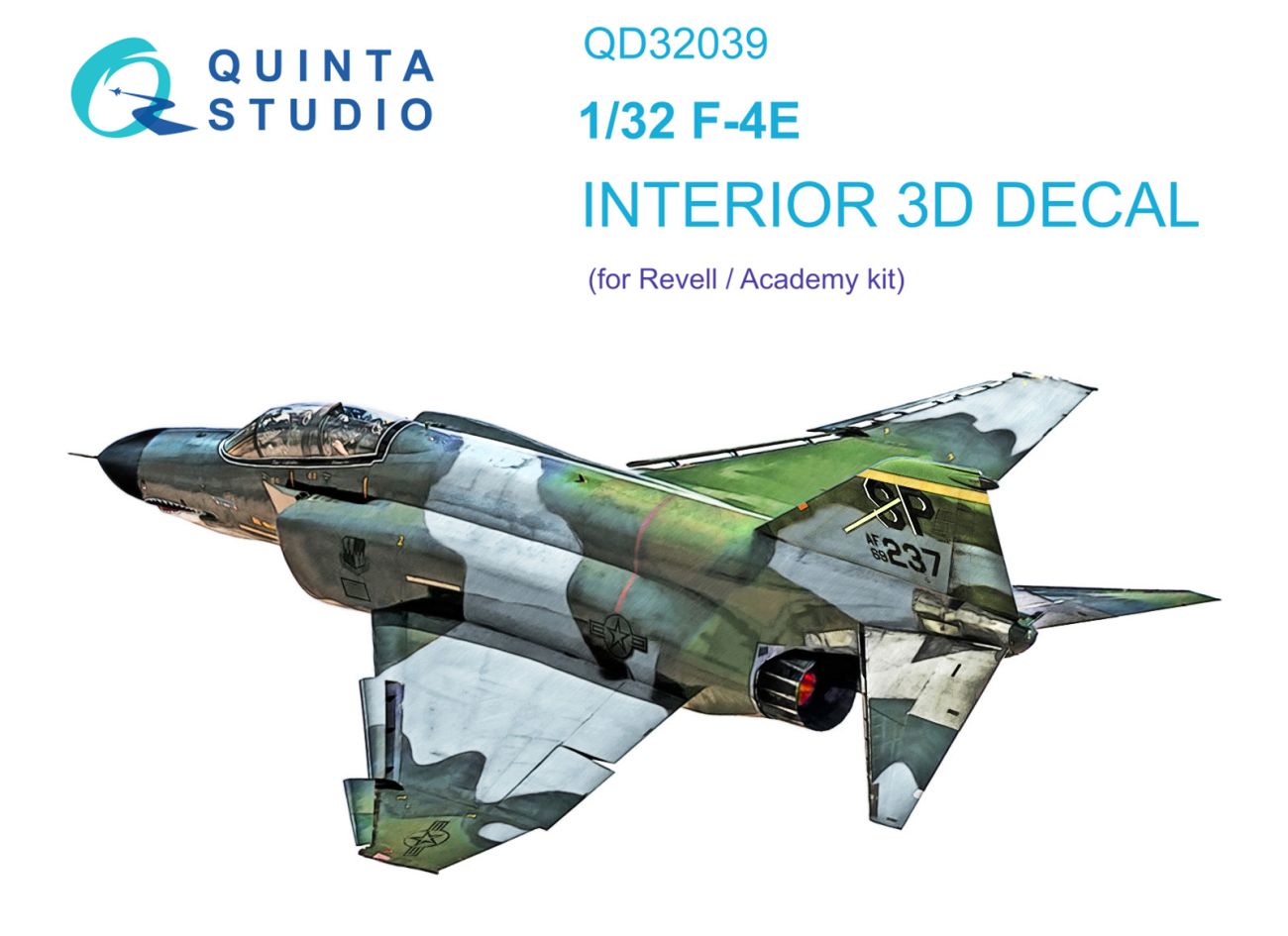 1:32 F-4E 3D-Printed & coloured Interior on decal paper (Revell)