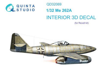 1:32 Me 262A 3D-Printed & coloured Interior on decal paper (Revell)