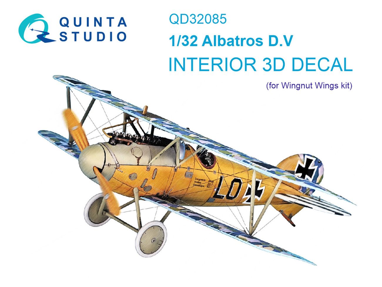 1:32 Albatros D.V 3D-Printed & coloured Interior on decal paper (Wingnut Wings)