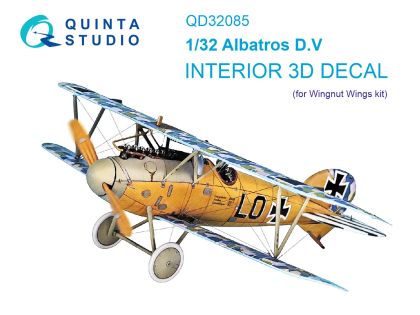 1:32 Albatros D.V 3D-Printed & coloured Interior on decal paper (Wingnut Wings)