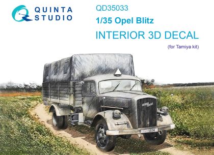 1:35 Opel Blitz 3D-Printed & coloured Interior on decal paper (Tamiya)