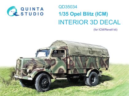 1:35 Opel Blitz 3D-Printed & coloured Interior on decal paper (ICM)
