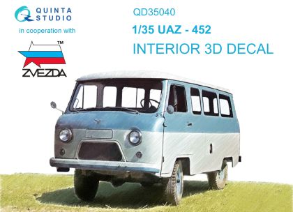 1:35 UAZ-452 3D-Printed & coloured Interior on decal paper (Zvezda)