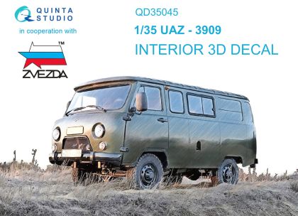 1:35 UAZ-3909 3D-Printed & coloured Interior on decal paper (Zvezda)