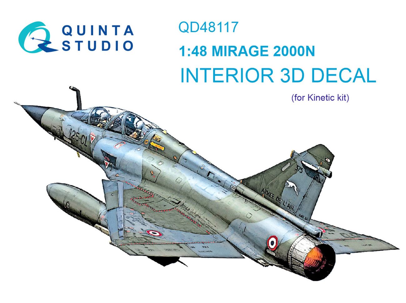 1:48 Mirage 2000N 3D-Printed & coloured Interior on decal paper (Kinetic)