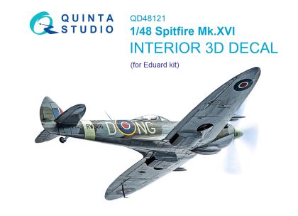 1:48 Spitfire Mk.XVI 3D-Printed & coloured Interior on decal paper (Eduard)