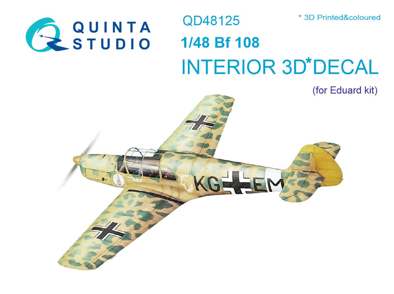 1:48 Bf108 3D-Printed & coloured Interior on decal paper (Eduard)