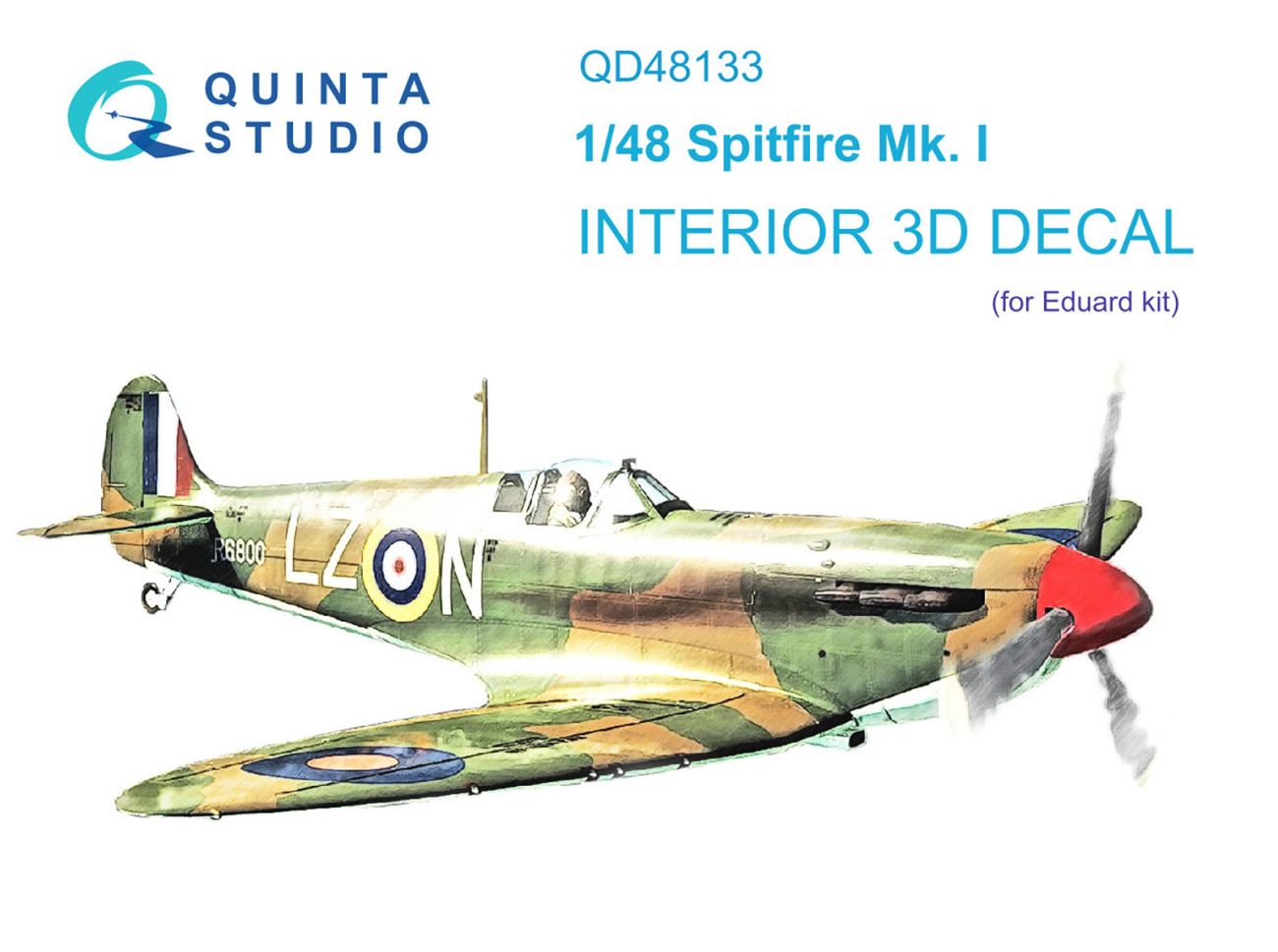 1:48 Spitfire Mk.I 3D-Printed & coloured Interior on decal paper (Eduard)