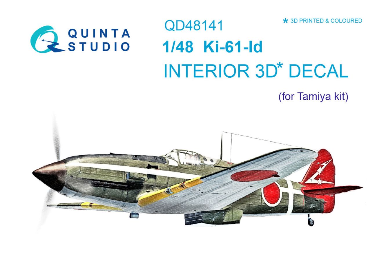 1:48 Ki-61-Id 3D-Printed & coloured Interior on decal paper (Tamiya)