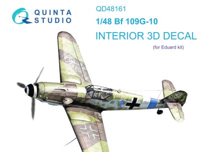 1:48 Bf 109G-10 3D-Printed & coloured Interior on decal paper (Eduard)