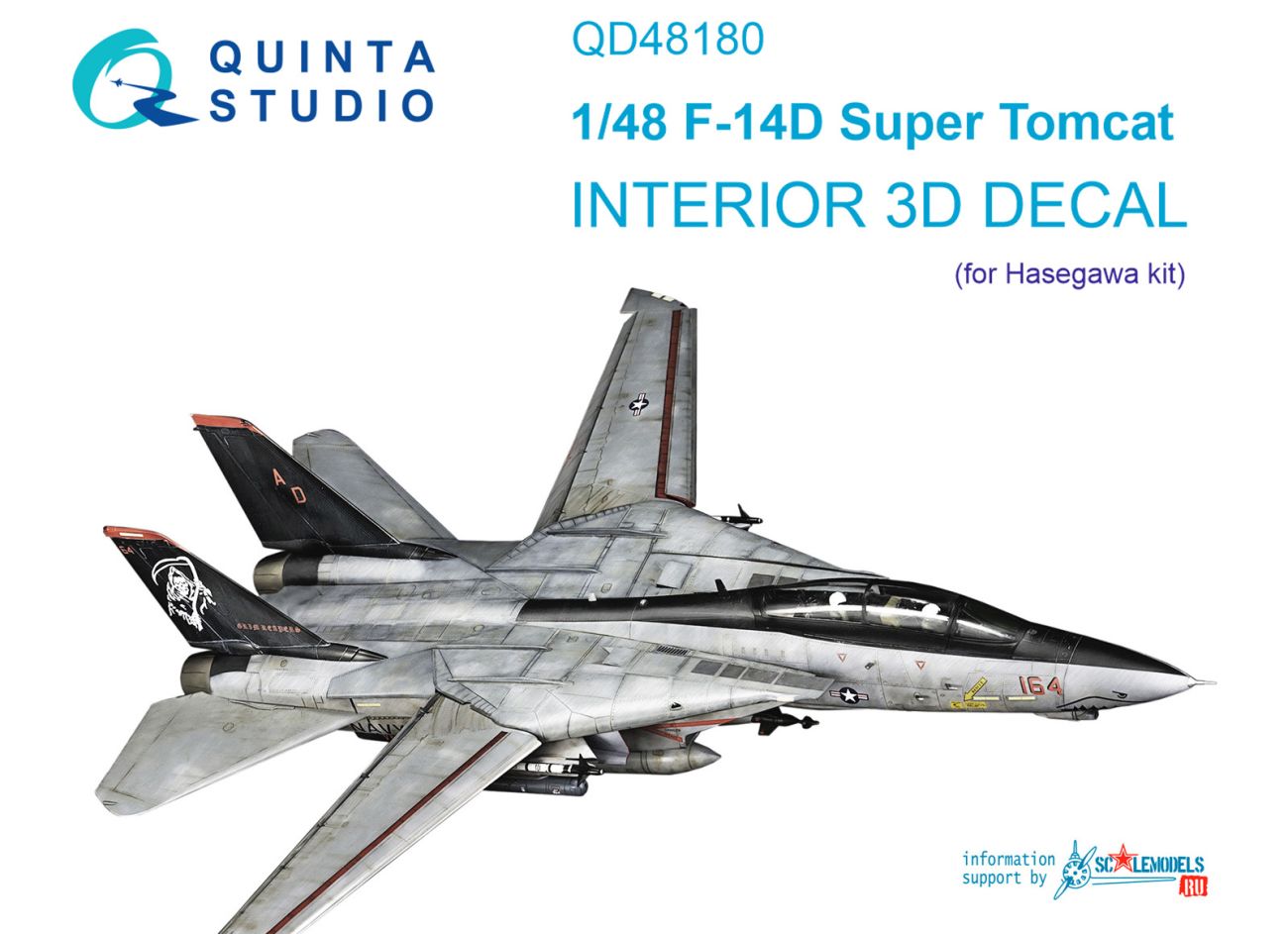 1:48 F-14D 3D-Printed & coloured Interior on decal paper (Hasegawa