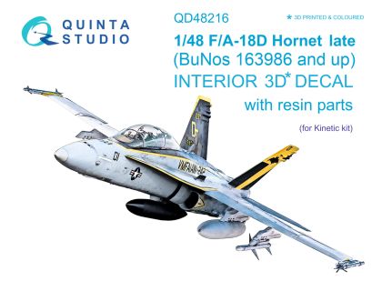 1:48 F/A-18D Late 3D-Printed & coloured Interior on decal paper with resin parts (Kinetic)