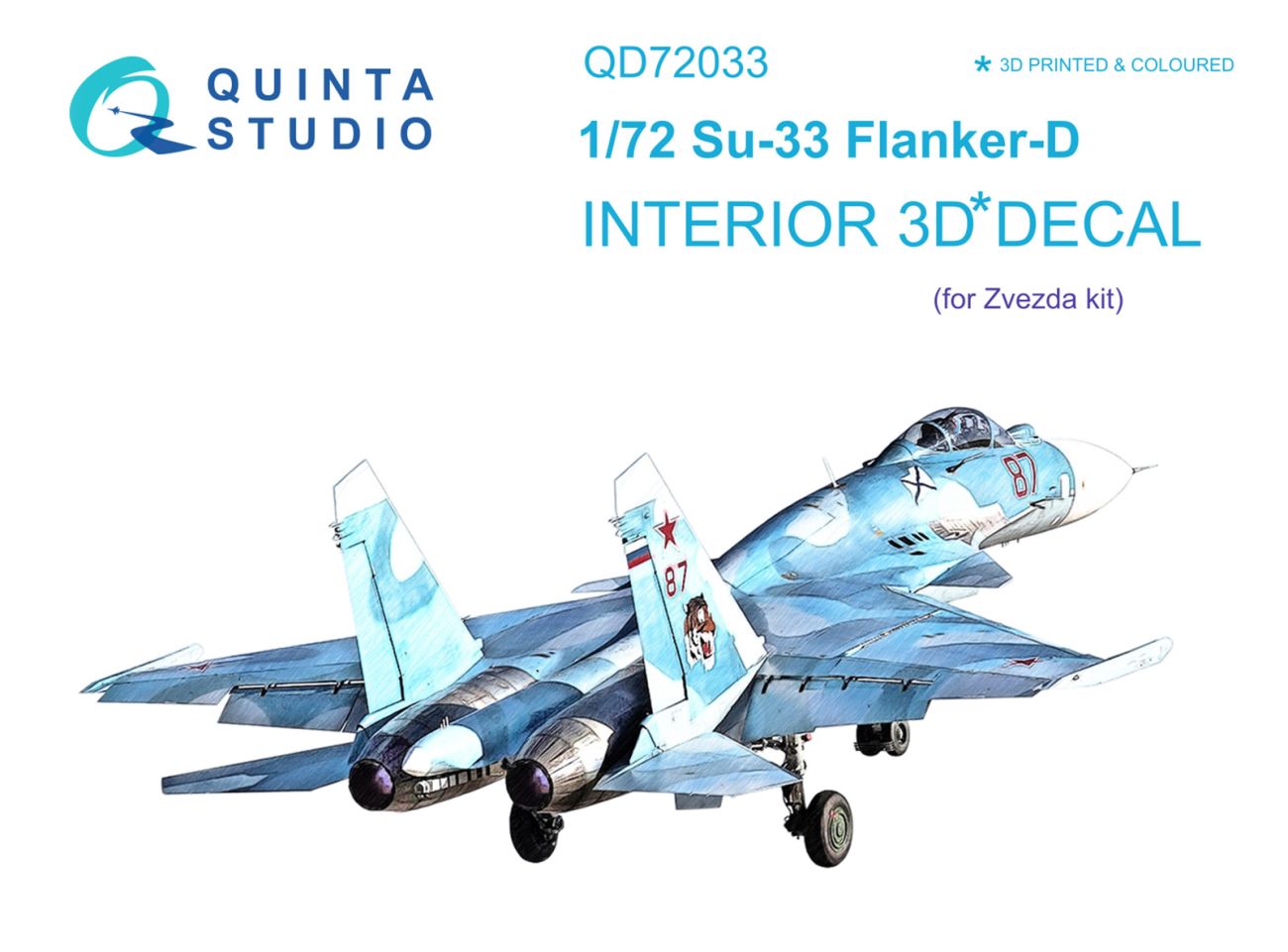 1:72 Su-33 3D-Printed & coloured Interior on decal paper (Zvezda)