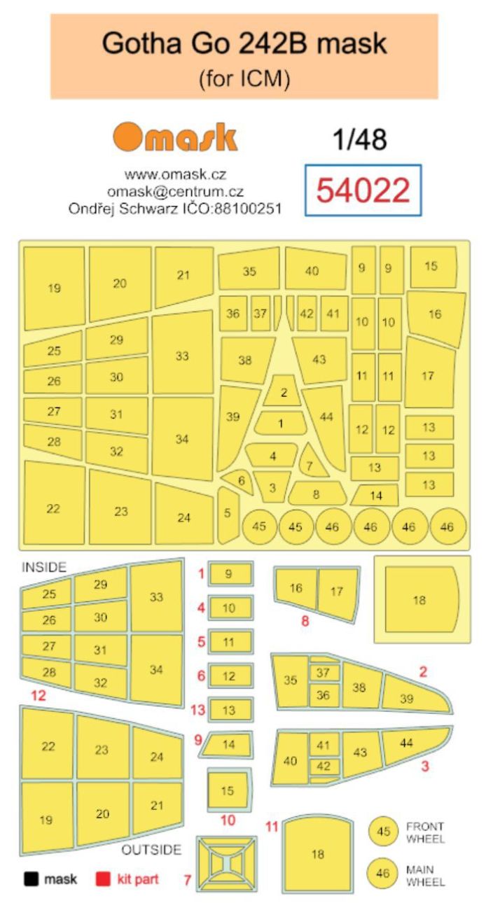 1:48 Gotha Go 242B mask (for ICM)