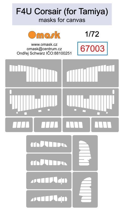 1:72 F4U Corsair mask for canvas (for Tamiya)