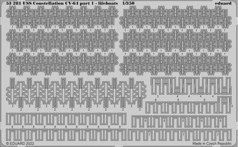 1:350 USS Constellation CV-64 part 1 - lifeboats