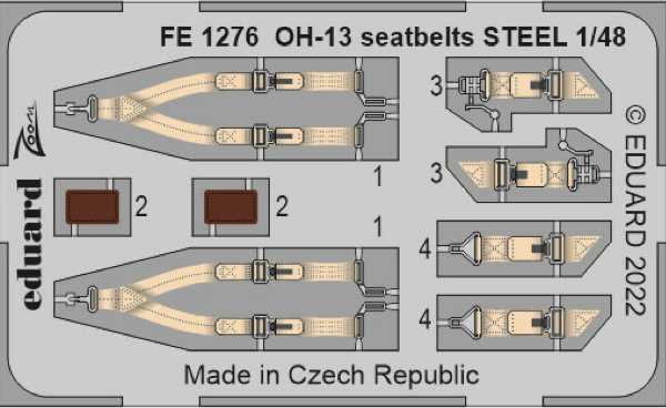 1:48 Bell OH-13 Sioux seatbelts STEEL