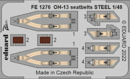 1:48 Bell OH-13 Sioux seatbelts STEEL