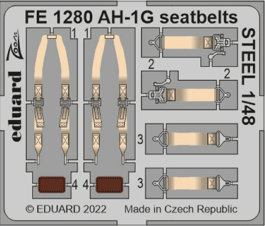 1:48 Bell AH-1G Cobra seatbelts STEEL