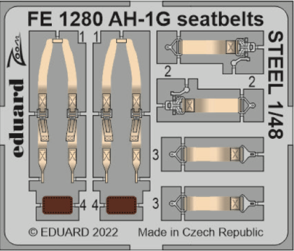 1:48 Bell AH-1G Cobra seatbelts STEEL