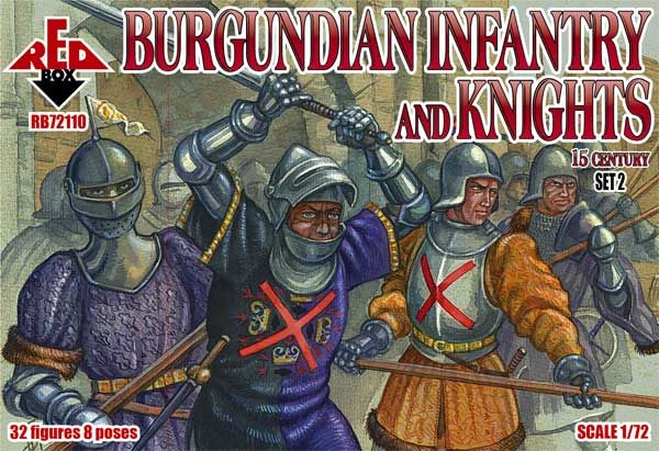 1:72 Burgundian infantry and knights (2 set). 15 century