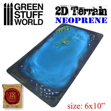 2D Neoprene Terrain - Lake with leaves