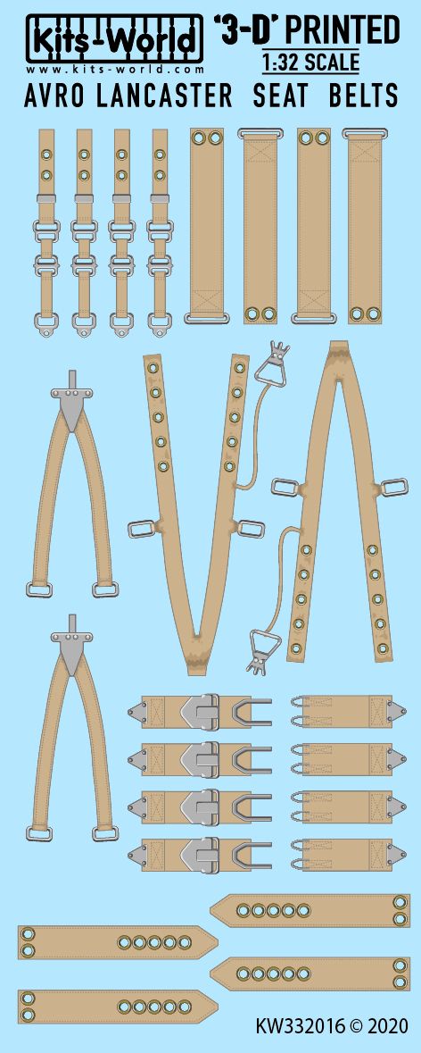 1:32 Avro Lancaster B Mk.I 3D Full colour seatbelts