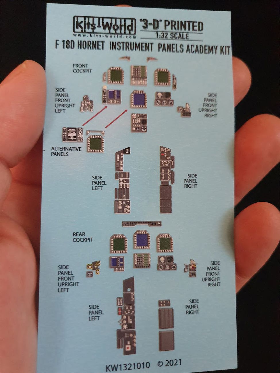 1:32 F/A-18D Hornet 3D Full colour Instrument Panel